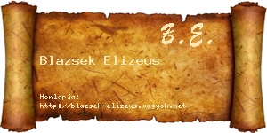 Blazsek Elizeus névjegykártya